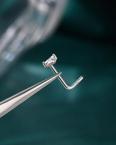 COCHARM Sterling Silver Nose Stud, 20G L Shaped Ice Cream Nose Ring, Simulated Diamond CZ Hypoallergenic Nose Piercing for Women in Saudi Arabia