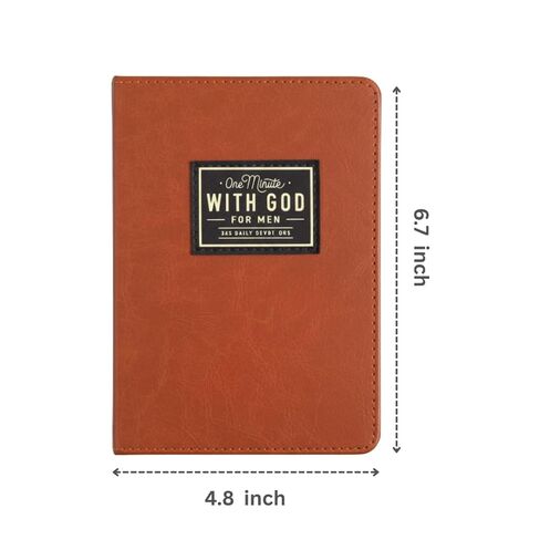 2026 One Minute with God Daily Devotional for Men, 365 Reflections to Strengthen Faith, Brown Faux Leather Edition in Saudi Arabia