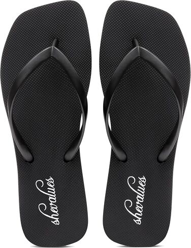 shevalues Women's Slim Square Toe Flip Flops Comfortable Summer Rubber Thong Sandals for Beach, Shower & Pool in Saudi Arabia