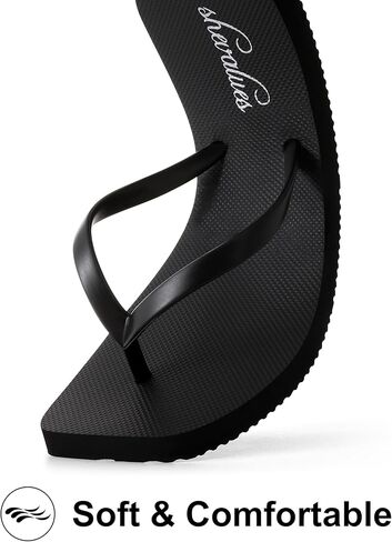 shevalues Women's Slim Square Toe Flip Flops Comfortable Summer Rubber Thong Sandals for Beach, Shower & Pool in Saudi Arabia
