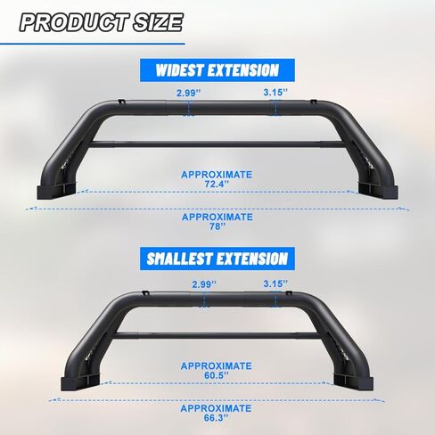 CPW Roll Bar for Dodge Ram 1500/2500/3500 Chevy Silverado/GMC/Ford F-150 F-250 F-350/Toyota Tundra/Titan Universal Pickup Truck Chase Rack in Saudi Arabia