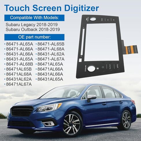 محول رقمي لشاشة تعمل باللمس متوافق مع 2018 2019 Subaru Legacy Outback Radio Touch Screen Digitizer استبدال لـ 86471AL65A 86471AL65B 86471AL66A 86471AL68A 86431AL66A 86431AL62A 86431AL65A 86471AL67A in Saudi Arabia