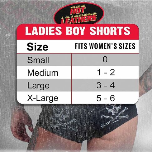 Hot Leathers PTB7579 BadA.. Biker Boy Shorts | Booty Shorts for Women-Black-L in Kuwait