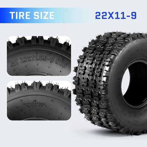 إطارات TRIBLE SIX 22x11-9 ATV/UTV، إطارات 22x11x9 لجميع التضاريس والطين، 6PR، بدون أنابيب، مجموعة من 2 in Saudi Arabia