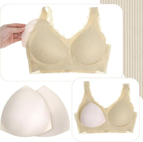 Larrel 3 Pairs Bra Pads Inserts, Soft Sewed Bra Padding Insert Breathable Removable Breast Pads for Sports Bras Swimwear Swimsuit Dresses Bralettes in Saudi Arabia