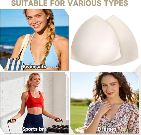 Larrel 3 Pairs Bra Pads Inserts, Soft Sewed Bra Padding Insert Breathable Removable Breast Pads for Sports Bras Swimwear Swimsuit Dresses Bralettes in Saudi Arabia