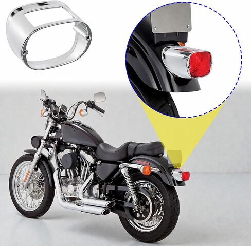 Chrome Tail Light Collar Cover Replacement For Harley Sportster Dyna Fat Boy 1999-2007, Headlight Trim Ring Bezel w Retaining Clip for FLHTC 2009-UP, for Softail 1996-2008, for 2003-2008 Touring model in Saudi Arabia