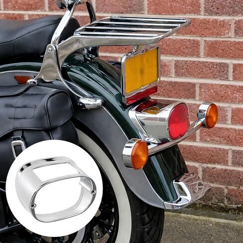 Chrome Tail Light Collar Cover Replacement For Harley Sportster Dyna Fat Boy 1999-2007, Headlight Trim Ring Bezel w Retaining Clip for FLHTC 2009-UP, for Softail 1996-2008, for 2003-2008 Touring model in Saudi Arabia