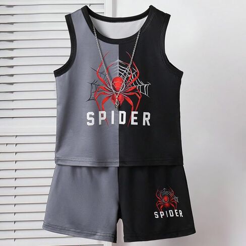 2Pcs Kids Sleeveless Set Breathable Lightweight Elastic-Waist for Summer Sports Outfits in Saudi Arabia