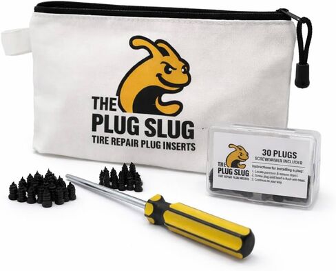 Emergency Tire Plug Kit for Cars, Trucks, Motorcycles – 30 Tire Plugs (2 Sizes), Phillips Screwdriver & Canvas Tool Pouch in Saudi Arabia