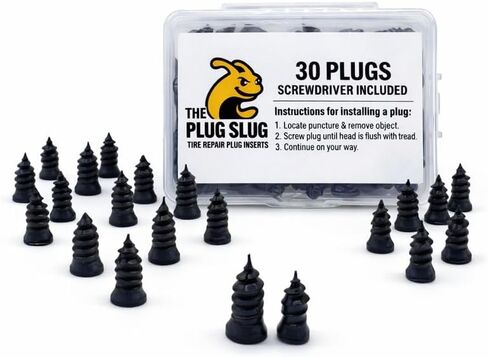 Emergency Tire Plug Kit for Cars, Trucks, Motorcycles – 30 Tire Plugs (2 Sizes), Phillips Screwdriver & Canvas Tool Pouch in Saudi Arabia