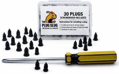 Emergency Tire Plug Kit for Cars, Trucks, Motorcycles – 30 Tire Plugs (2 Sizes), Phillips Screwdriver & Canvas Tool Pouch in Saudi Arabia