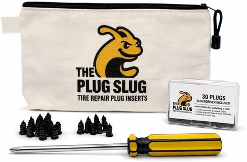 Emergency Tire Plug Kit for Cars, Trucks, Motorcycles – 30 Tire Plugs (2 Sizes), Phillips Screwdriver & Canvas Tool Pouch in Saudi Arabia