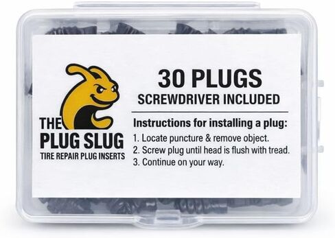Emergency Tire Plug Kit for Cars, Trucks, Motorcycles – 30 Tire Plugs (2 Sizes), Phillips Screwdriver & Canvas Tool Pouch in Saudi Arabia