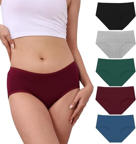 R RUXIA Women's Hipster Panties Viscose Bamboo Soft Stretch Underwear 5 Pack in Saudi Arabia