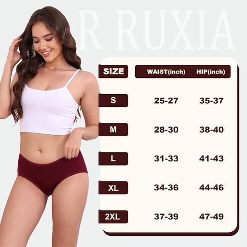 R RUXIA Women's Hipster Panties Viscose Bamboo Soft Stretch Underwear 5 Pack in Saudi Arabia