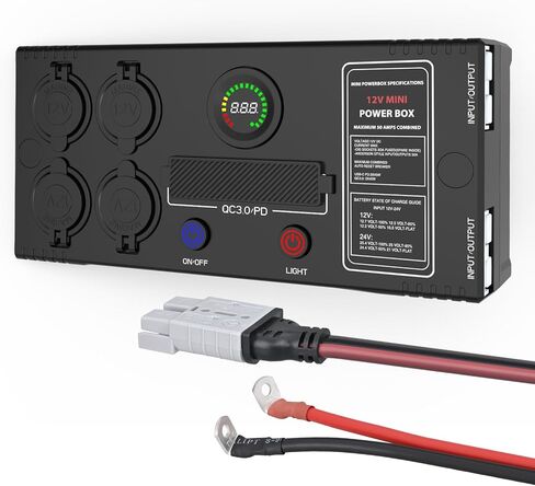 Nilight 12V/24V CHESTER SYSTEM CENTER CENTER BATTION BUTTION TROUBLE TROOK STOWSE CIGAL Socket Voltmeter USB Charger Anderson Mostice مثالية لـ RV Car Caravan Caravan Camper Van in Saudi Arabia
