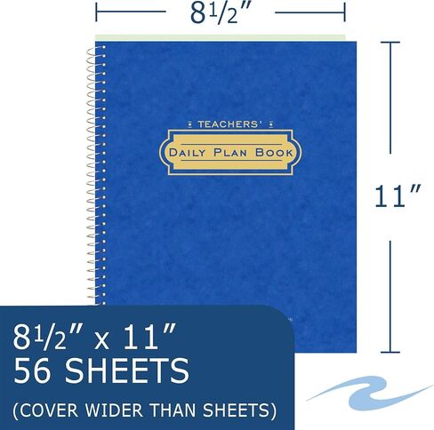 كتاب حلزوني للتخطيط اليومي للمعلم من ROARING SPRING، 11 بوصة × 8.5 بوصة 56 ورقة، ألوان متنوعة، لون أخضر (12144) in Kuwait