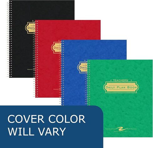 كتاب حلزوني للتخطيط اليومي للمعلم من ROARING SPRING، 11 بوصة × 8.5 بوصة 56 ورقة، ألوان متنوعة، لون أخضر (12144) in Kuwait