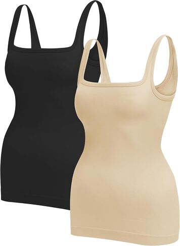 EUYZOU Womens Shapewear Tummy Control Squre Neck Seamless Compression Tank Tops for Women Slimming Body Shaper Camisole in Saudi Arabia