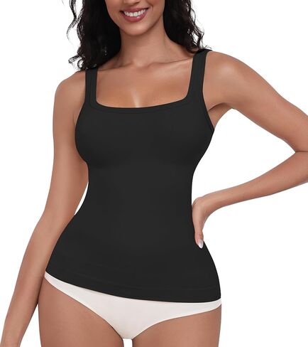 EUYZOU المرأة ملابس داخلية البطن التحكم Squre الرقبة سلس ضغط تانك القمم للنساء التخسيس محدد شكل الجسم بروتيل in Kuwait
