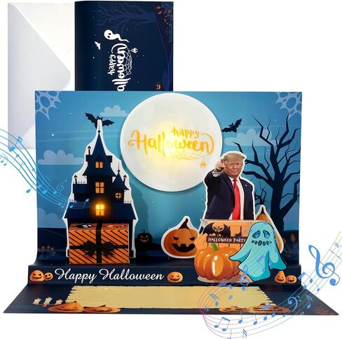 Birthday Card, Talking Donald President Greeting Cards with Real Voice Message & Light for Men and Women, Parents, Couples(Birthday - White House) in Saudi Arabia