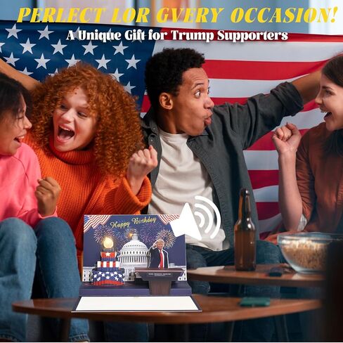 Birthday Card, Talking Donald President Greeting Cards with Real Voice Message & Light for Men and Women, Parents, Couples(Birthday - White House) in Saudi Arabia