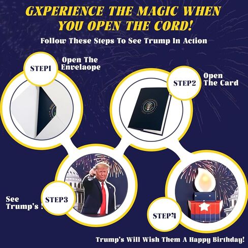 Birthday Card, Talking Donald President Greeting Cards with Real Voice Message & Light for Men and Women, Parents, Couples(Birthday - White House) in Saudi Arabia