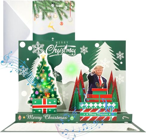 Birthday Card, Talking Donald President Greeting Cards with Real Voice Message & Light for Men and Women, Parents, Couples(Birthday - White House) in Saudi Arabia