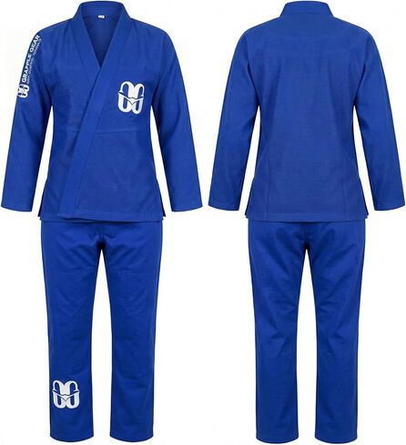 GRAPPLE GEAR BJJ Gi Kimono Brazilian Jiu Jitsu Women Uniform - 350 GSM Pre Shrunk Gi in White, Black & Blue Colors & 4 Sizes in Saudi Arabia