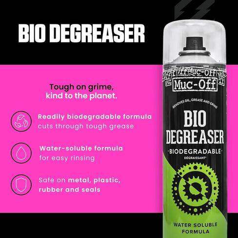Muc-Off Bio Degreaser, 500 Milliliters - Water-Soluble, Biodegradable Bike Degreaser Spray - Effectively Deep Cleans Greasy Bicycle Parts in Kuwait