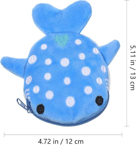 POPETPOP Plush Shark Coin Pouch and Small Wallet Set for and Boys, Zipper Coin Purse with Keychain, Soft Blue and Gray ’ Change Wallet for Everyday Use in Saudi Arabia