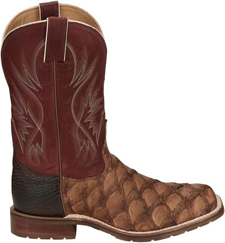 Tony Lama Men's Prescott Exotic Pirarucu Western Boot Broad Square Toe - Ep6097 in Saudi Arabia