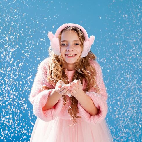 Plush Winter Earmuffs Warm Ear Covers Soft Cozy Ear Protector for Boys Cold Weather Accessories Pink in Saudi Arabia