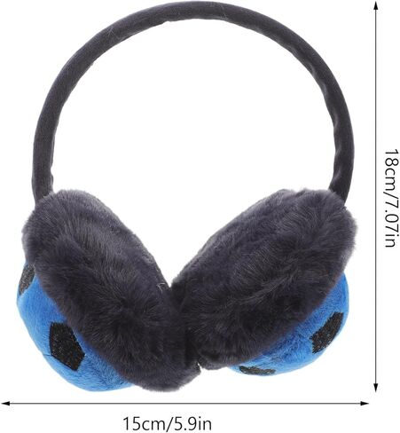 Blue Soccer Earmuffs Winter Warm Ear Covers Thickened Ear Warmers Comfortable Outdoor Cold Weather Protection for Boys in Kuwait