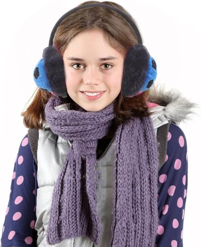 Blue Soccer Earmuffs Winter Warm Ear Covers Thickened Ear Warmers Comfortable Outdoor Cold Weather Protection for Boys in Kuwait