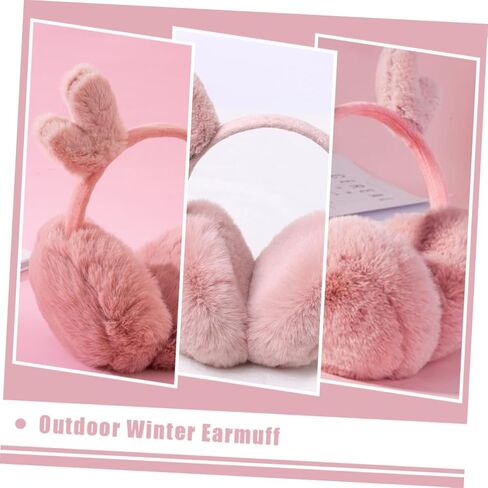 Plush Warm-keeping Deer Antler Earmuffs Winter Ear Warmer Soft Pink Cozy Outdoor Cold Weather Accessory and Boys in Kuwait