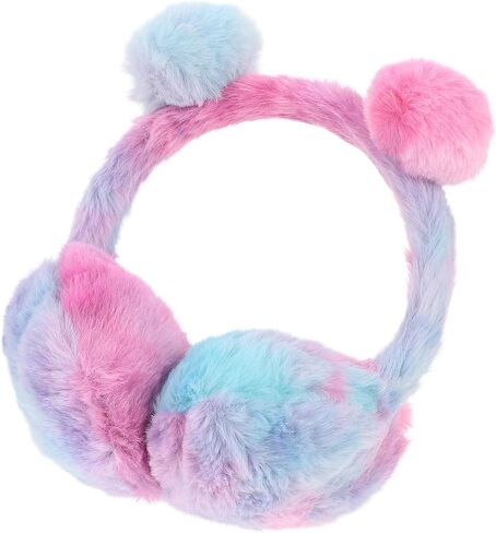 LIFKOME Gradient Color Pom Pom Earmuffs Winter Ear Warmer Soft Plush Protective Ear Muffs for Portable Warm Outdoor Accessory in Saudi Arabia