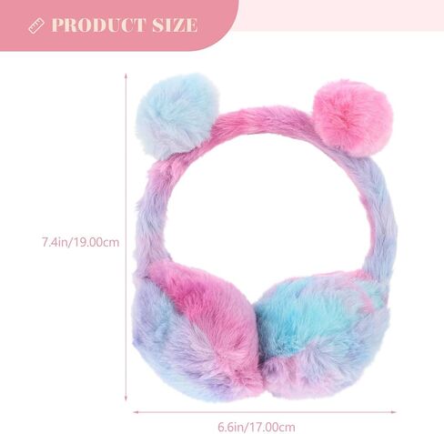 LIFKOME Gradient Color Pom Pom Earmuffs Winter Ear Warmer Soft Plush Protective Ear Muffs for Portable Warm Outdoor Accessory in Saudi Arabia