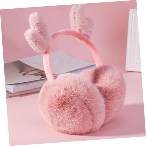NOLITOY Plush Reindeer Antler Earmuffs Pink Winter Warm-keeping Ear Warmers Soft Outdoor Cold Weather Accessory for Boys in Saudi Arabia