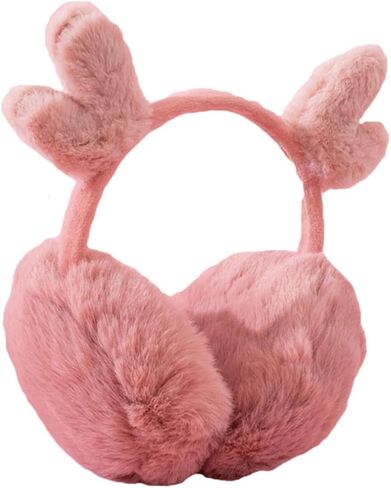 VALICLUD أفخم الغزلان قرن الوعل غطاء للأذنين الشتاء الأذن دفئا الوردي لينة الدافئة في الهواء الطلق غطاء للأذنين للبنين ملحقات الطقس البارد in Kuwait