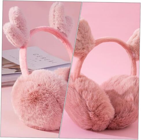 VALICLUD أفخم الغزلان قرن الوعل غطاء للأذنين الشتاء الأذن دفئا الوردي لينة الدافئة في الهواء الطلق غطاء للأذنين للبنين ملحقات الطقس البارد in Kuwait