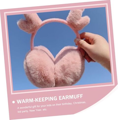 VALICLUD أفخم الغزلان قرن الوعل غطاء للأذنين الشتاء الأذن دفئا الوردي لينة الدافئة في الهواء الطلق غطاء للأذنين للبنين ملحقات الطقس البارد in Kuwait