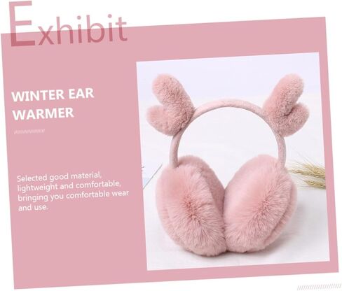 VALICLUD أفخم الغزلان قرن الوعل غطاء للأذنين الشتاء الأذن دفئا الوردي لينة الدافئة في الهواء الطلق غطاء للأذنين للبنين ملحقات الطقس البارد in Kuwait