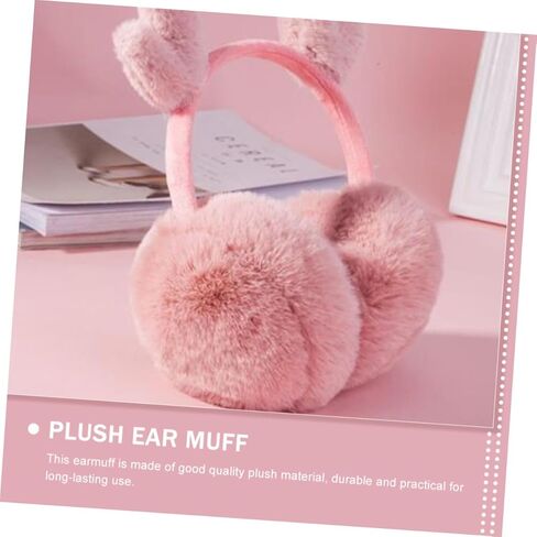 VALICLUD أفخم الغزلان قرن الوعل غطاء للأذنين الشتاء الأذن دفئا الوردي لينة الدافئة في الهواء الطلق غطاء للأذنين للبنين ملحقات الطقس البارد in Kuwait