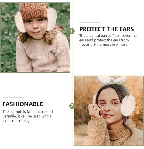 VANZACK Winter Ear Warmer Earmuffs with Bowknot Plush Warm Ear Cover in Mint Green for Outdoor Cold Weather Use in Saudi Arabia