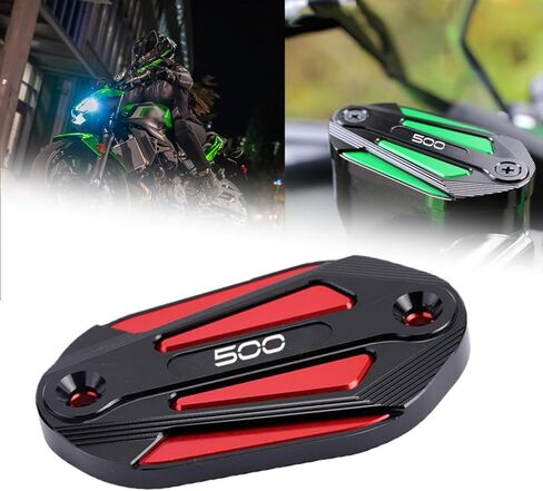 لـ Ninja 500 Ninja 500 SE Z500 Z 500 z500 2023 2024 2025 دراجة نارية CNC الفرامل الأمامية أسطوانة رئيسية غطاء خزان السوائل خزانات السوائل (أحمر) in Kuwait