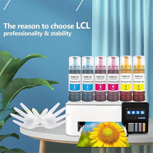 استبدال زجاجات إعادة تعبئة الحبر LCL T522 لـ 522 زجاجة إعادة تعبئة الحبر لـ EcoTank ET-2800 ET-2803 ET-2810 ET-2811 ET-2820 ET-2840 ET-2710 ET-2720 ET-2400 ET-4700 ET-4800 ET-4810 طابعة ET-1110 (2C2M2Y) in Kuwait