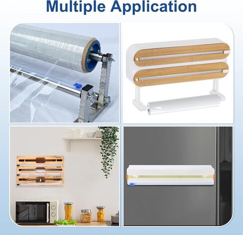 PATIKIL 4pcs Plastic Wrap Cutter, 17in Plastic Wrap Slide Cutter Self Adhesive Installation Replacement for Aluminum Foil Wax Paper Parchment Paper Wrap Dispenser, White in Saudi Arabia