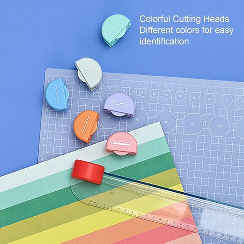 7 in 1 Paper Cutter,Multi Purpose Paper Trimmer Positioning Locating Ruler Design Versatile Trimmer Scrapbook Tool for Straight Dotted Crease Curve Stamping Lace in Saudi Arabia